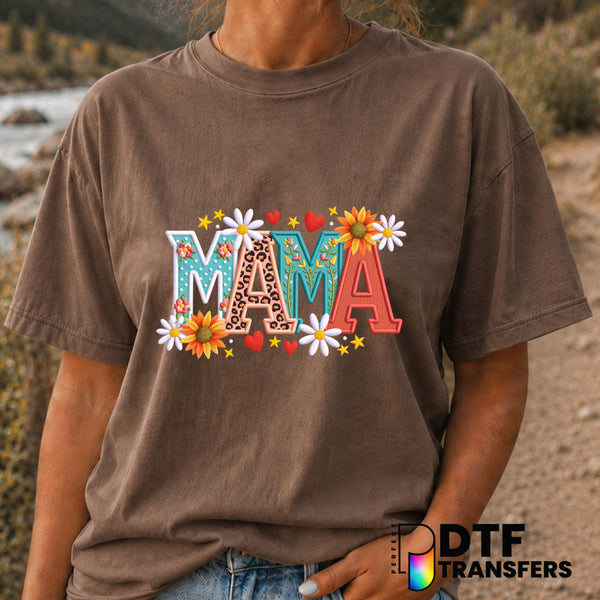 Floral Leopard Mama – Mother's Day DTF Transfer (view 2 of 2) – by Perfect DTF Transfers – Premade DTF Transfers – Mother'...