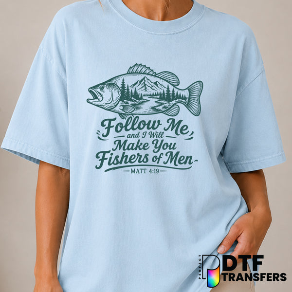 Follow Me and I Will Make You Fishers of Men – Fishing DTF Transfer (view 1 of 2) – by Perfect DTF Transfers – Premade DTF...