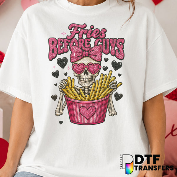 FRIES BEFORE GUYS – Valentine's Day DTF Transfer (view 1 of 2) – by Perfect DTF Transfers – Premade DTF Transfers – Valent...