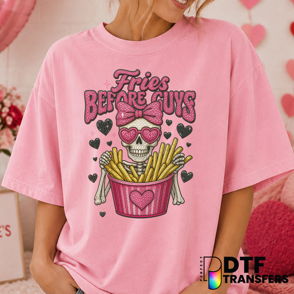 FRIES BEFORE GUYS – Valentine's Day DTF Transfer (view 2 of 2) – by Perfect DTF Transfers – Premade DTF Transfers – Valent...