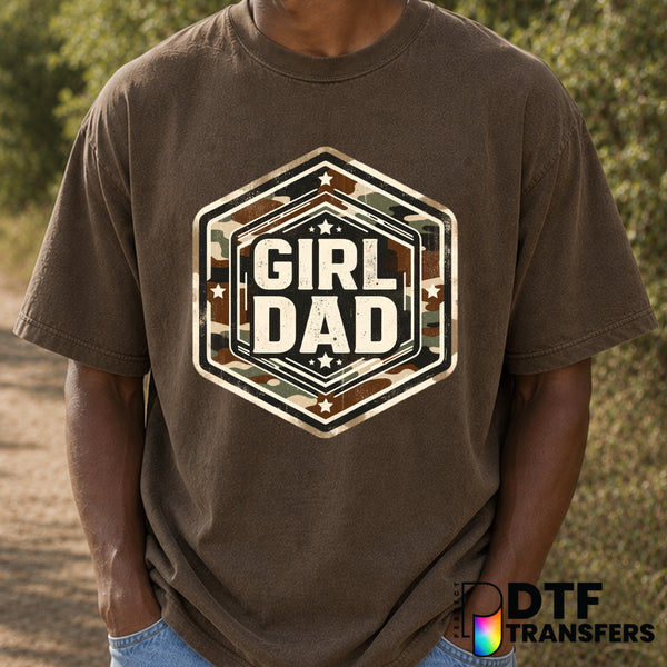 GIRL DAD Camo – Father's Day DTF Transfer (view 2 of 2) – by Perfect DTF Transfers – Premade DTF Transfers – Father's Day,...