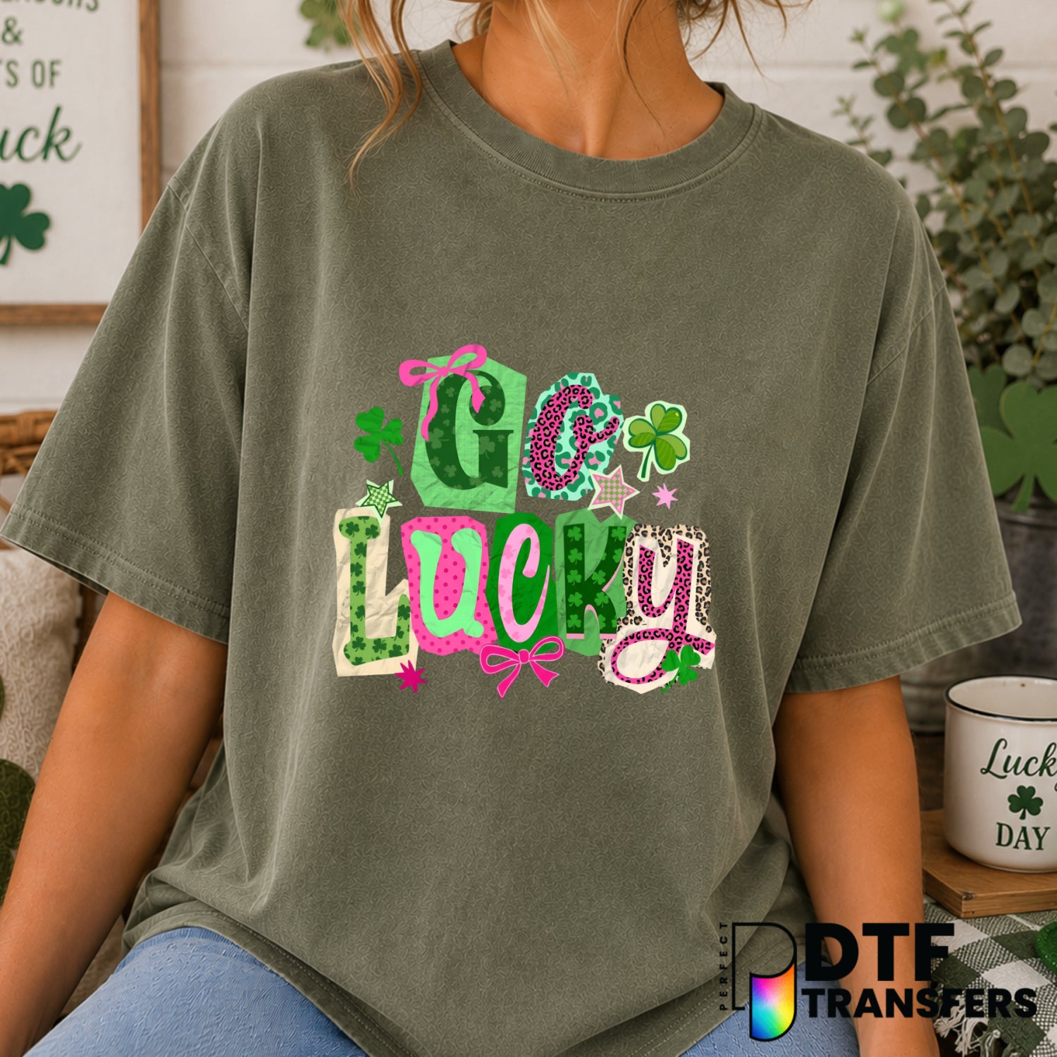 Go Lucky – St. Patrick's Day DTF Transfer (view 2 of 2) – by Perfect DTF Transfers – Premade DTF Transfers – St. Patrick's...