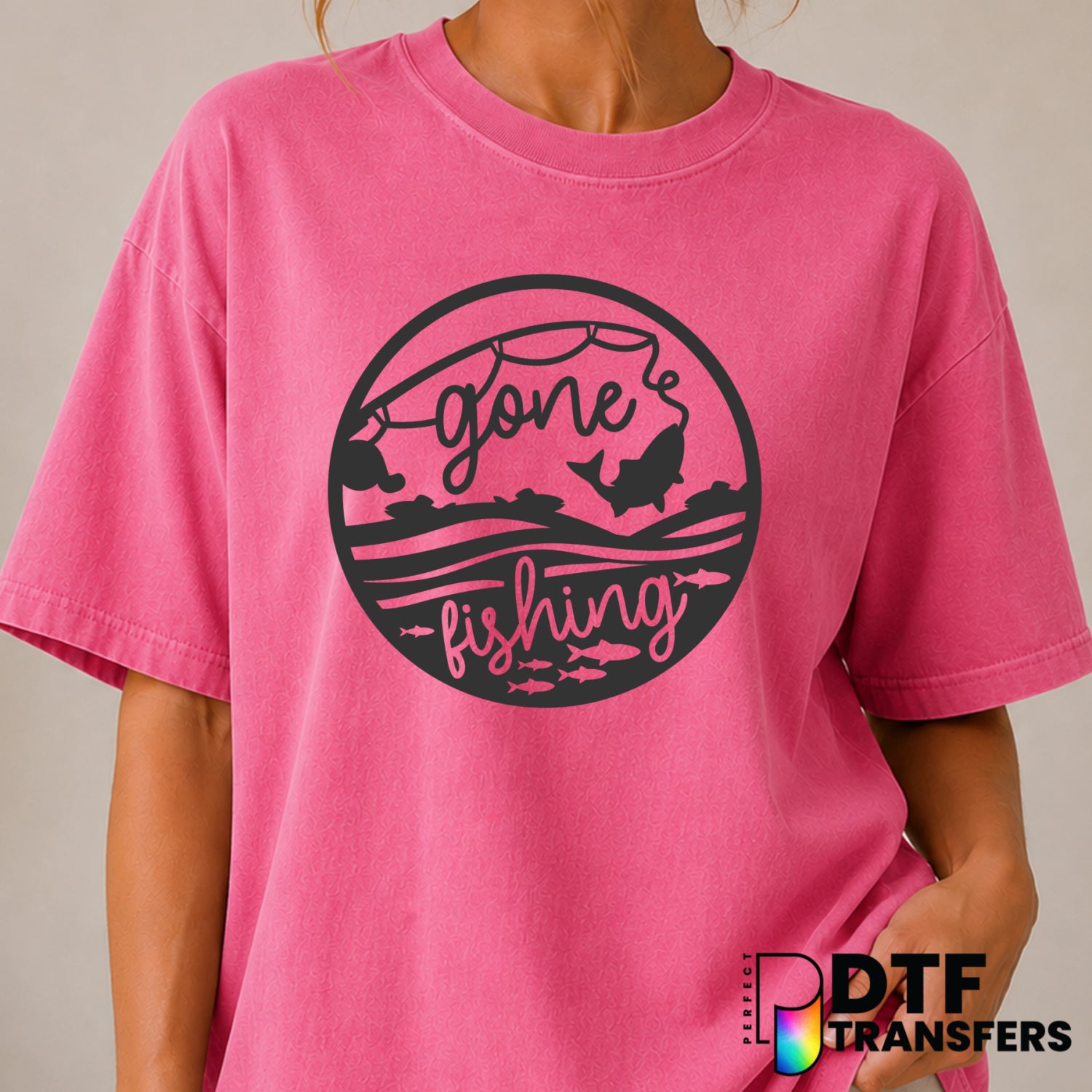 Gone Fishing – Fishing DTF Transfer (view 1 of 2) – by Perfect DTF Transfers – Premade DTF Transfers – Fishing, Outdoor