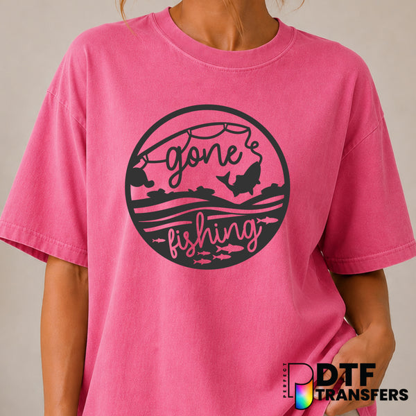 Gone Fishing – Fishing DTF Transfer (view 1 of 2) – by Perfect DTF Transfers – Premade DTF Transfers – Fishing, Outdoor
