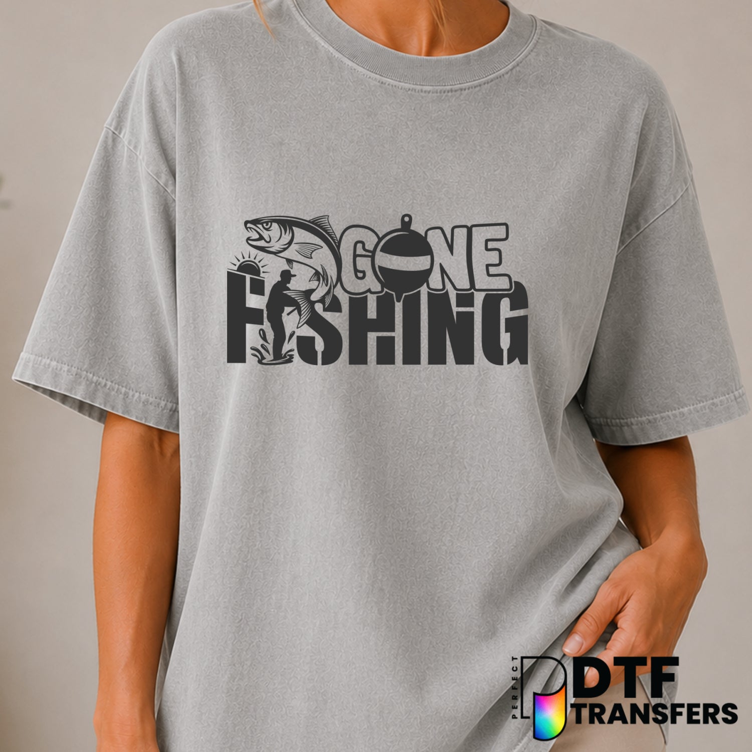 GONE FISHING – Fishing DTF Transfer (view 1 of 2) – by Perfect DTF Transfers – Premade DTF Transfers – Fishing, Outdoor