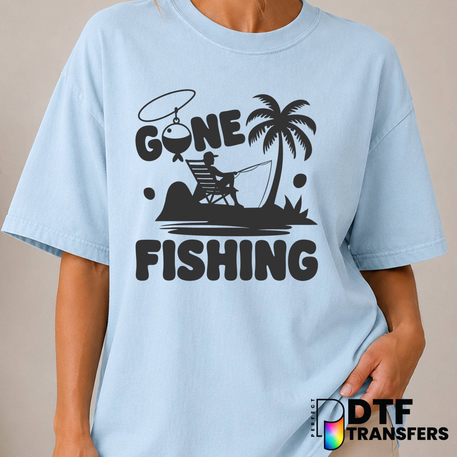 GONE FISHING – Fishing DTF Transfer (view 1 of 2) – by Perfect DTF Transfers – Premade DTF Transfers – Fishing, Outdoor