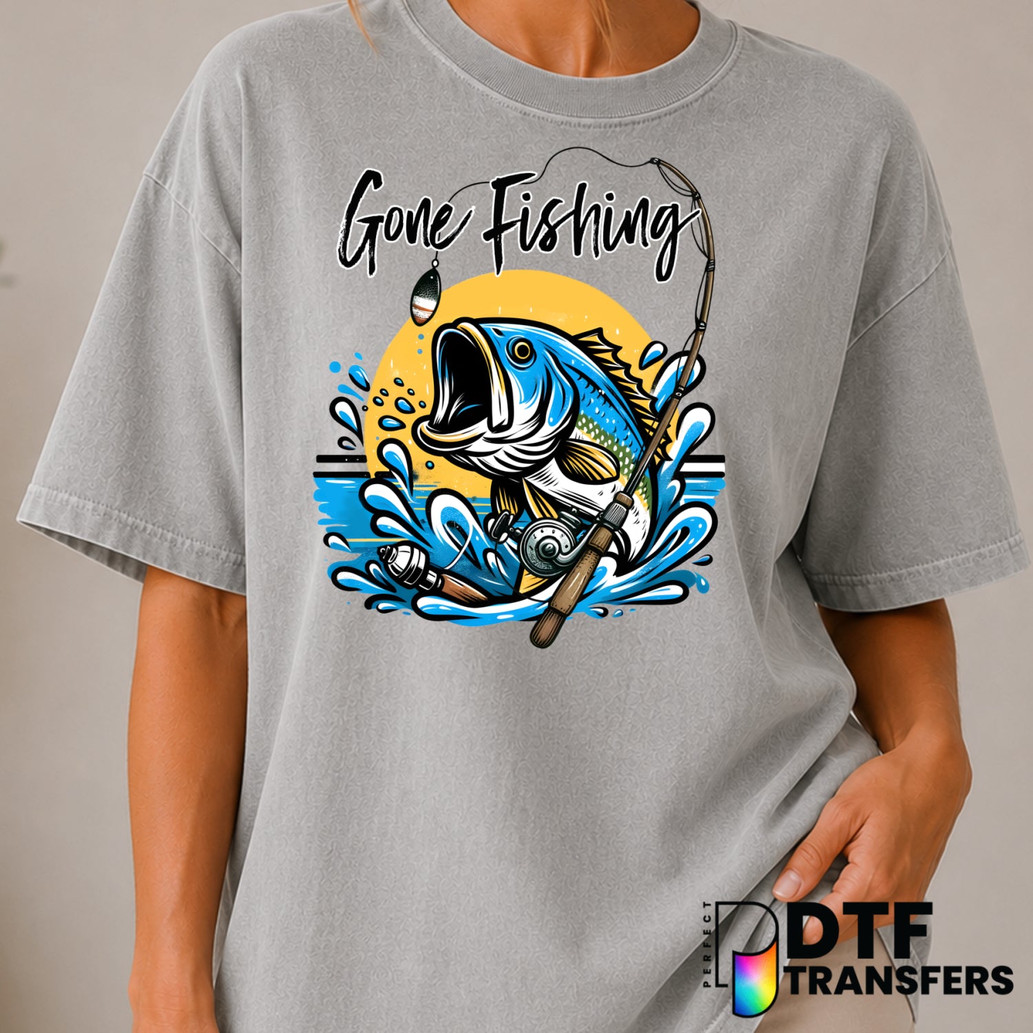 Gone Fishing – Fishing DTF Transfer (view 2 of 2) – by Perfect DTF Transfers – Premade DTF Transfers – Fishing, Outdoor