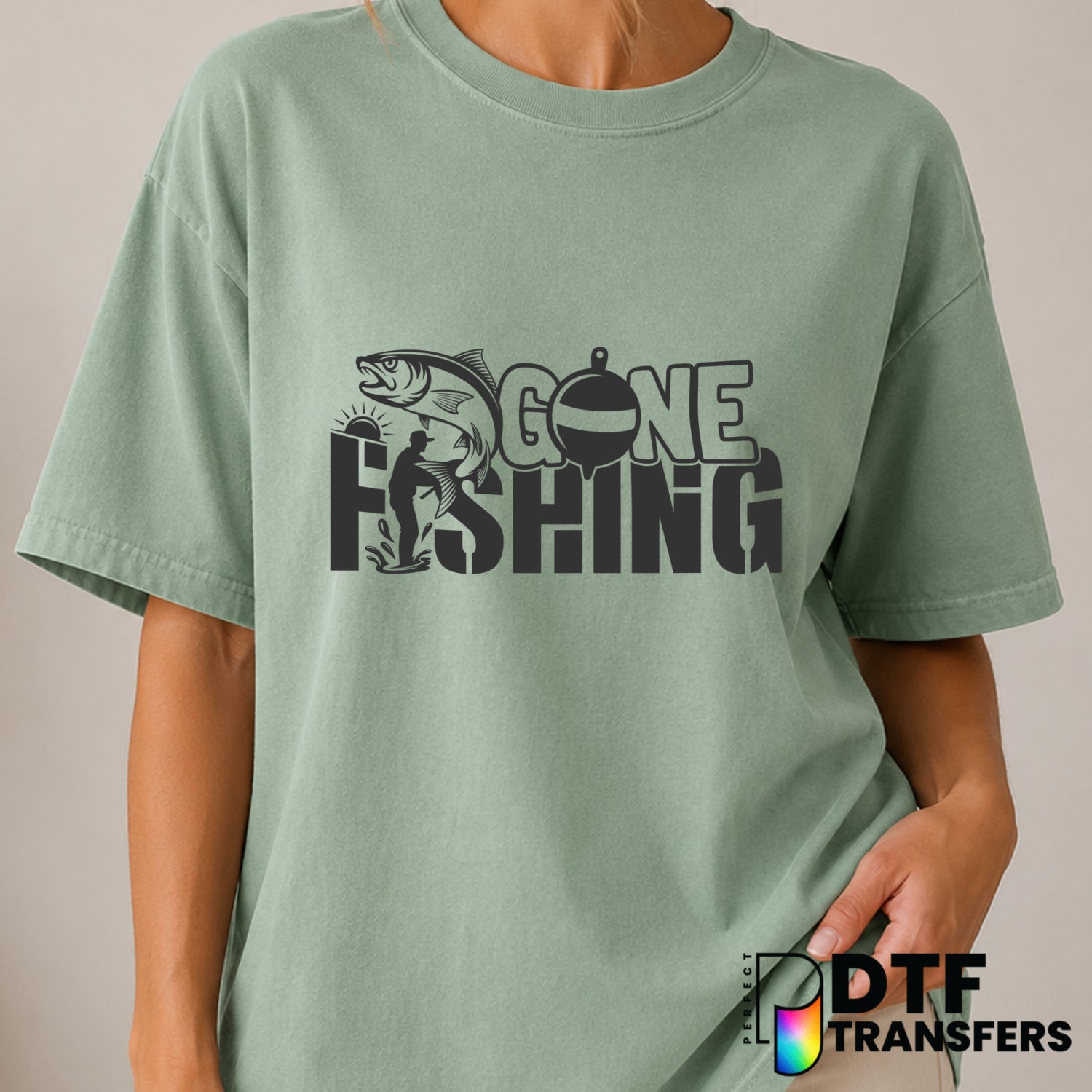 GONE FISHING – Fishing DTF Transfer (view 2 of 2) – by Perfect DTF Transfers – Premade DTF Transfers – Fishing, Outdoor