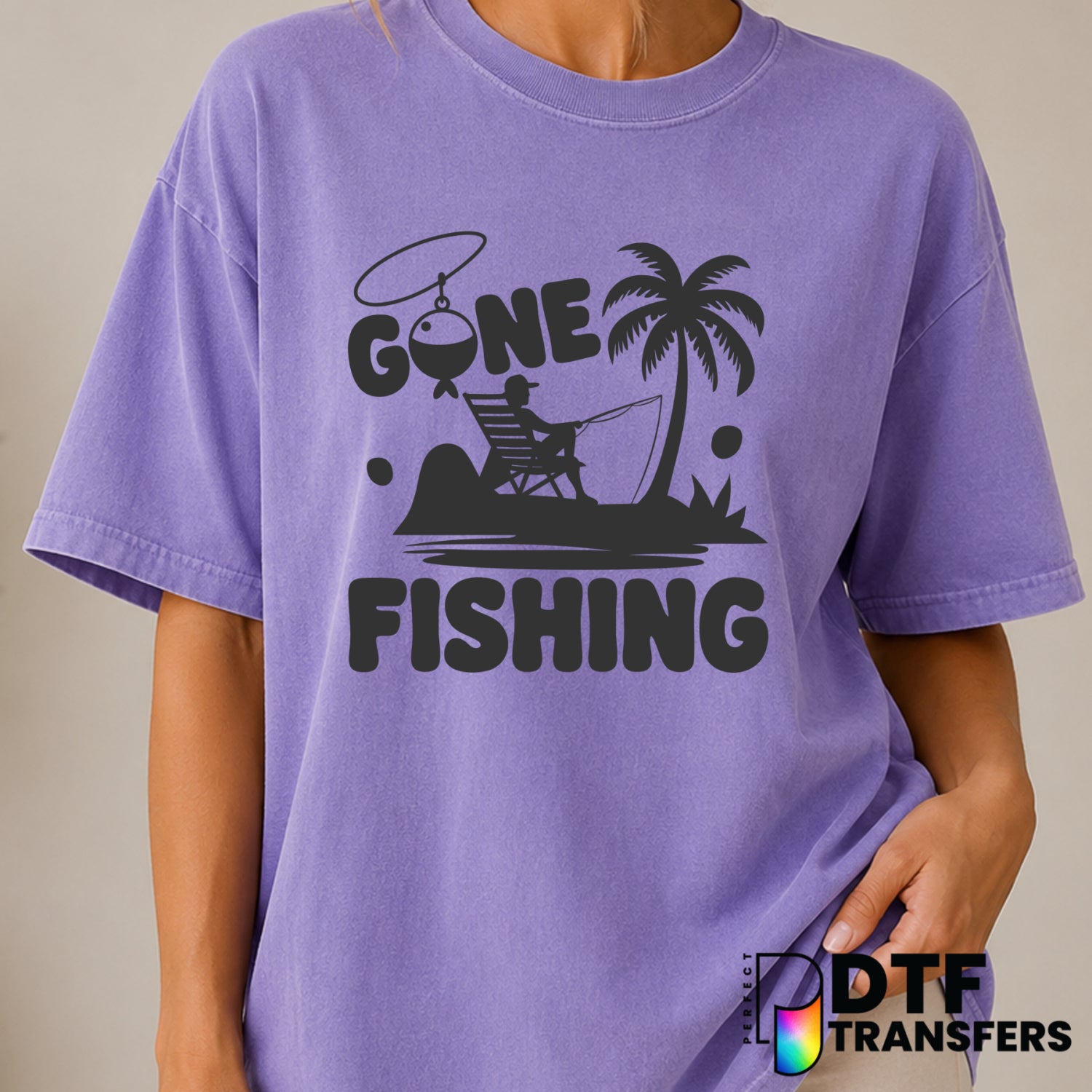 GONE FISHING – Fishing DTF Transfer (view 2 of 2) – by Perfect DTF Transfers – Premade DTF Transfers – Fishing, Outdoor