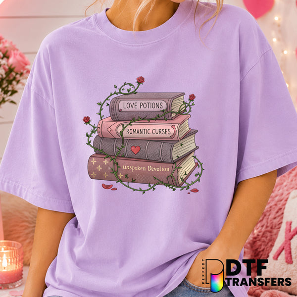 Gothic Books Book Lover – Valentine's Day DTF Transfer (view 1 of 2) – by Perfect DTF Transfers – Premade DTF Transfers –...