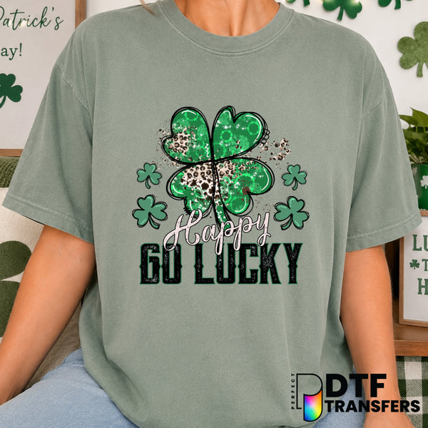 Happy Go Lucky – St. Patrick's Day DTF Transfer (view 1 of 2) – by Perfect DTF Transfers – Premade DTF Transfers – St. Pat...