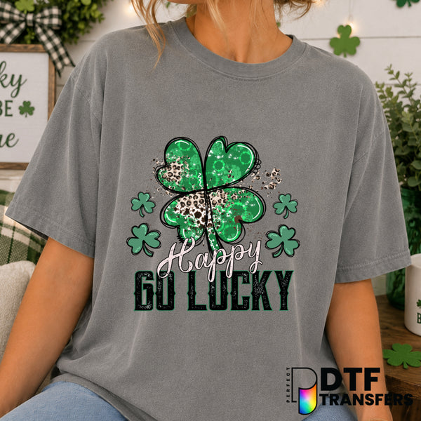 Happy Go Lucky – St. Patrick's Day DTF Transfer (view 2 of 2) – by Perfect DTF Transfers – Premade DTF Transfers – St. Pat...