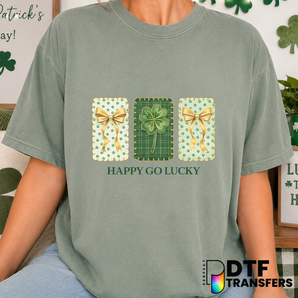 Happy Go Lucky – St. Patrick's Day DTF Transfer (view 2 of 2) – by Perfect DTF Transfers – Premade DTF Transfers – St. Pat...