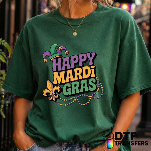 Happy Mardi Gras – Mardi Gras DTF Transfer (view 1 of 2) – by Perfect DTF Transfers – Premade DTF Transfers – Mardi Gras,...