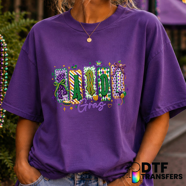 HAPPY MARDI GRAS – Mardi Gras DTF Transfer (view 1 of 2) – by Perfect DTF Transfers – Premade DTF Transfers – Mardi Gras,...