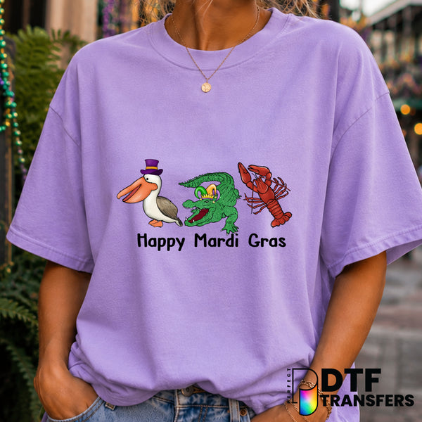 Happy Mardi Gras – Mardi Gras DTF Transfer (view 2 of 2) – by Perfect DTF Transfers – Premade DTF Transfers – Mardi Gras,...