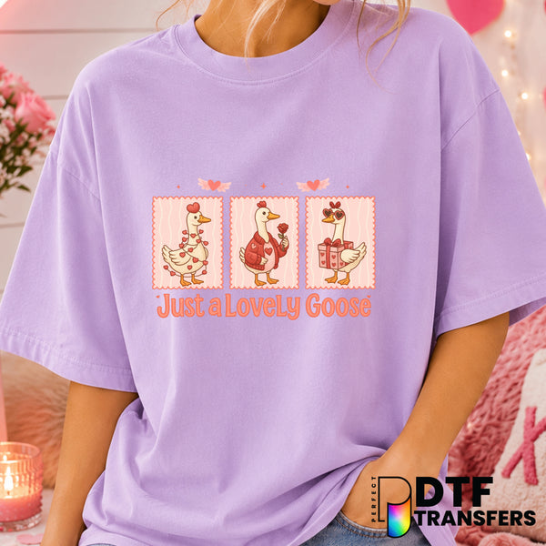 Happy Valentine's Day Goose – Valentine's Day DTF Transfer (view 2 of 2) – by Perfect DTF Transfers – Premade DTF Transfer...