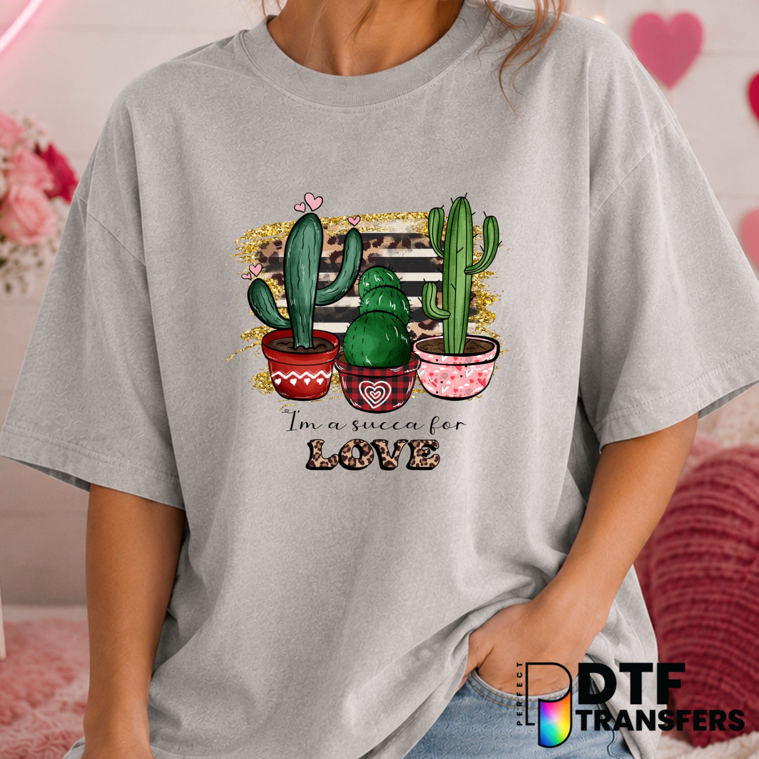 Happy Valentine's Day – Valentine's Day DTF Transfer (view 2 of 2) – by Perfect DTF Transfers – Premade DTF Transfers – Va...