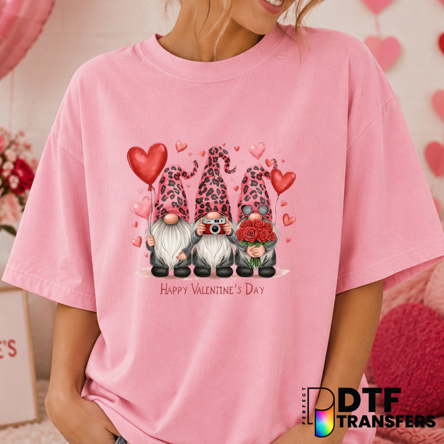Happy Valentine's Day – Valentine's Day DTF Transfer (view 2 of 2) – by Perfect DTF Transfers – Premade DTF Transfers – Va...