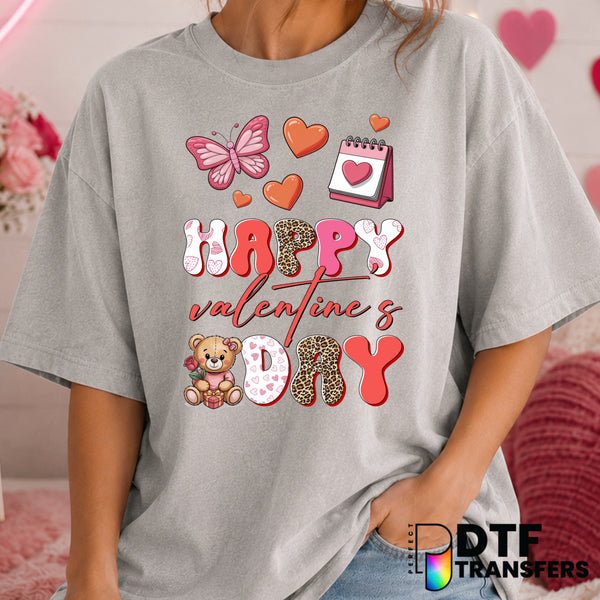Happy Valentine's Day – Valentine's Day DTF Transfer (view 2 of 2) – by Perfect DTF Transfers – Premade DTF Transfers – Va...