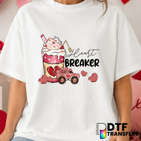 Heart Breaker Monster Truck – Valentine's Day DTF Transfer (view 2 of 2) – by Perfect DTF Transfers – Premade DTF Transfer...