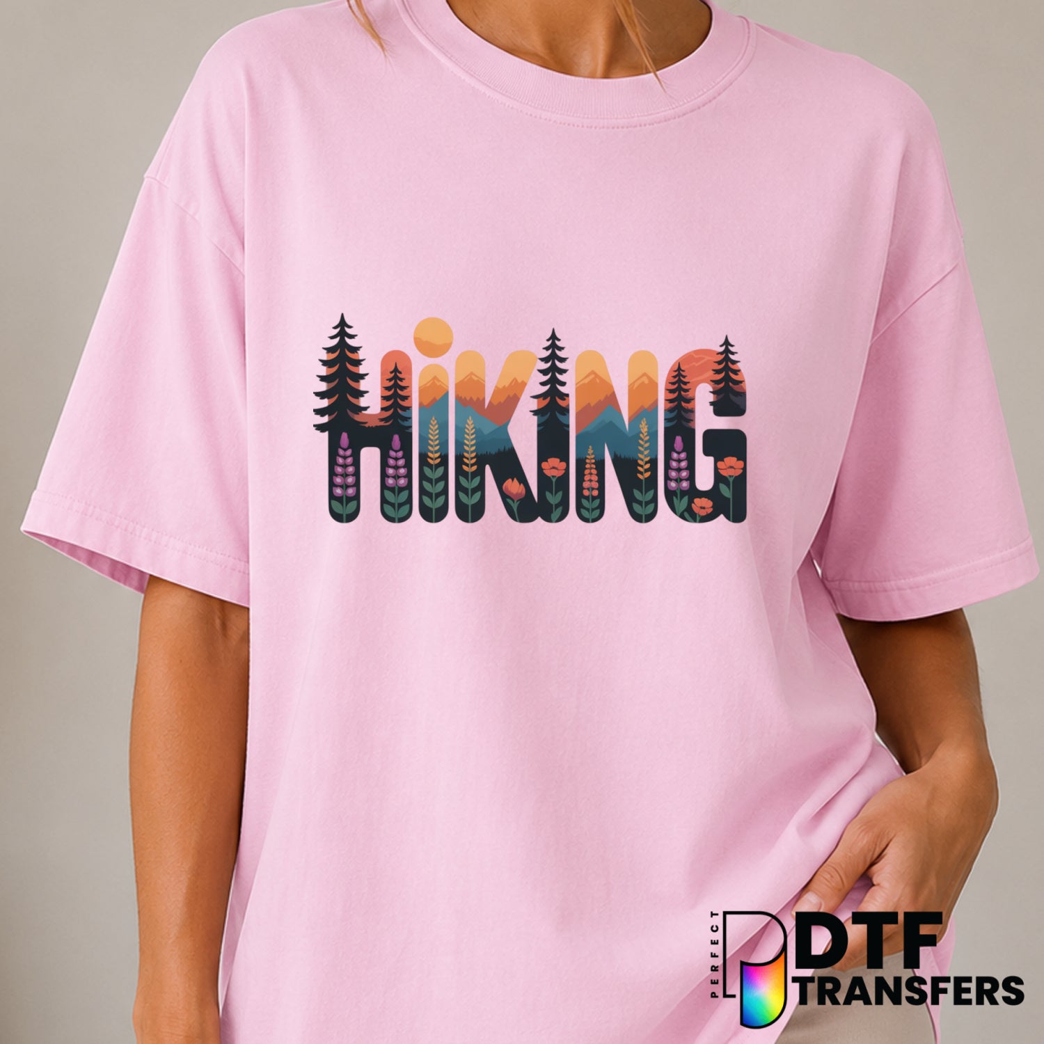 HIKING IS MY THERAPY – Hiking DTF Transfer (view 1 of 2) – by Perfect DTF Transfers – Premade DTF Transfers – Hiking, Outdoor