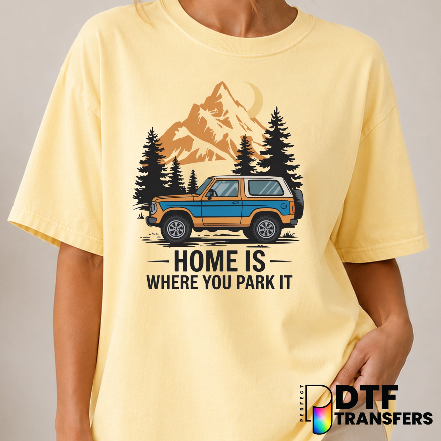 Home Is Where You Park It – Camping DTF Transfer (view 1 of 2) – by Perfect DTF Transfers – Premade DTF Transfers – Campin...