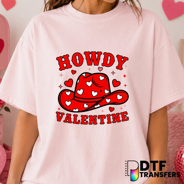 Howdy Cowboy Valentine – Valentine's Day DTF Transfer (view 1 of 2) – by Perfect DTF Transfers – Premade DTF Transfers – V...