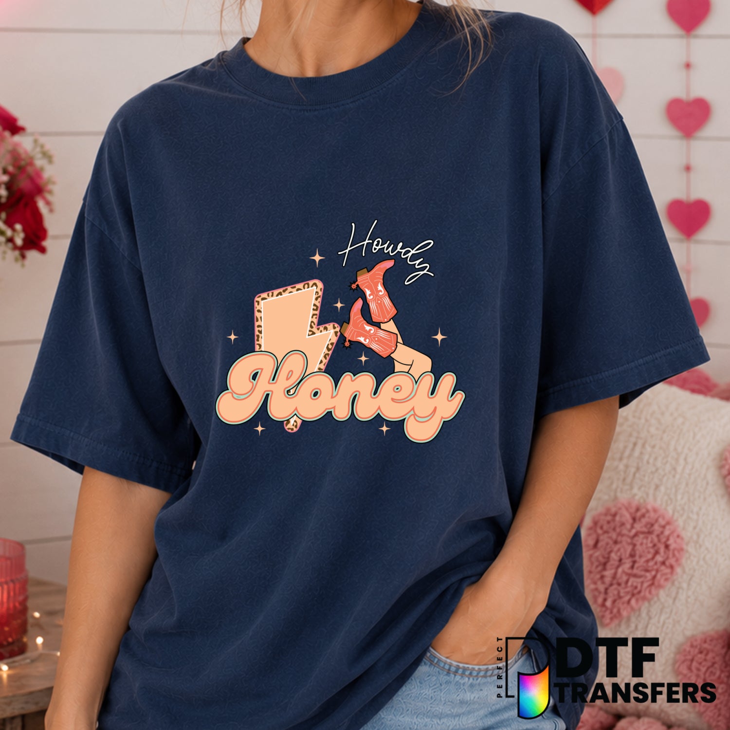 Howdy Honey – Valentine's Day DTF Transfer (view 1 of 2) – by Perfect DTF Transfers – Premade DTF Transfers – Valentine's...