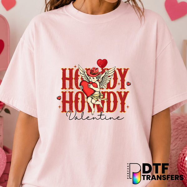 Howdy Stacked Valentine Western Cupid – Valentine's Day DTF Transfer (view 2 of 2) – by Perfect DTF Transfers – Premade DT...