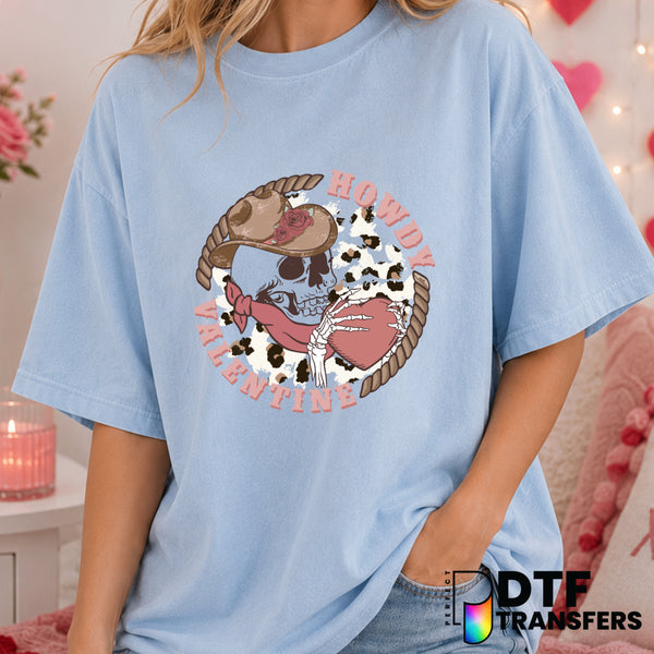 Howdy Valentine's Day – Valentine's Day DTF Transfer (view 1 of 2) – by Perfect DTF Transfers – Premade DTF Transfers – Va...