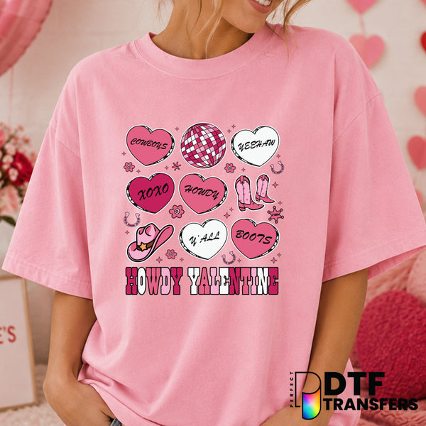 Howdy Valentine's – Valentine's Day DTF Transfer (view 1 of 2) – by Perfect DTF Transfers – Premade DTF Transfers – Valent...