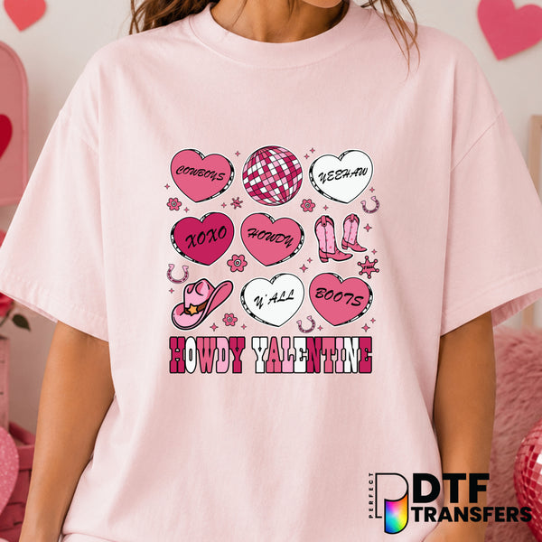 Howdy Valentine's – Valentine's Day DTF Transfer (view 2 of 2) – by Perfect DTF Transfers – Premade DTF Transfers – Valent...