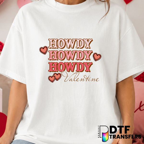 Howdy Valentine – Valentine's Day DTF Transfer (view 1 of 2) – by Perfect DTF Transfers – Premade DTF Transfers – Valentin...