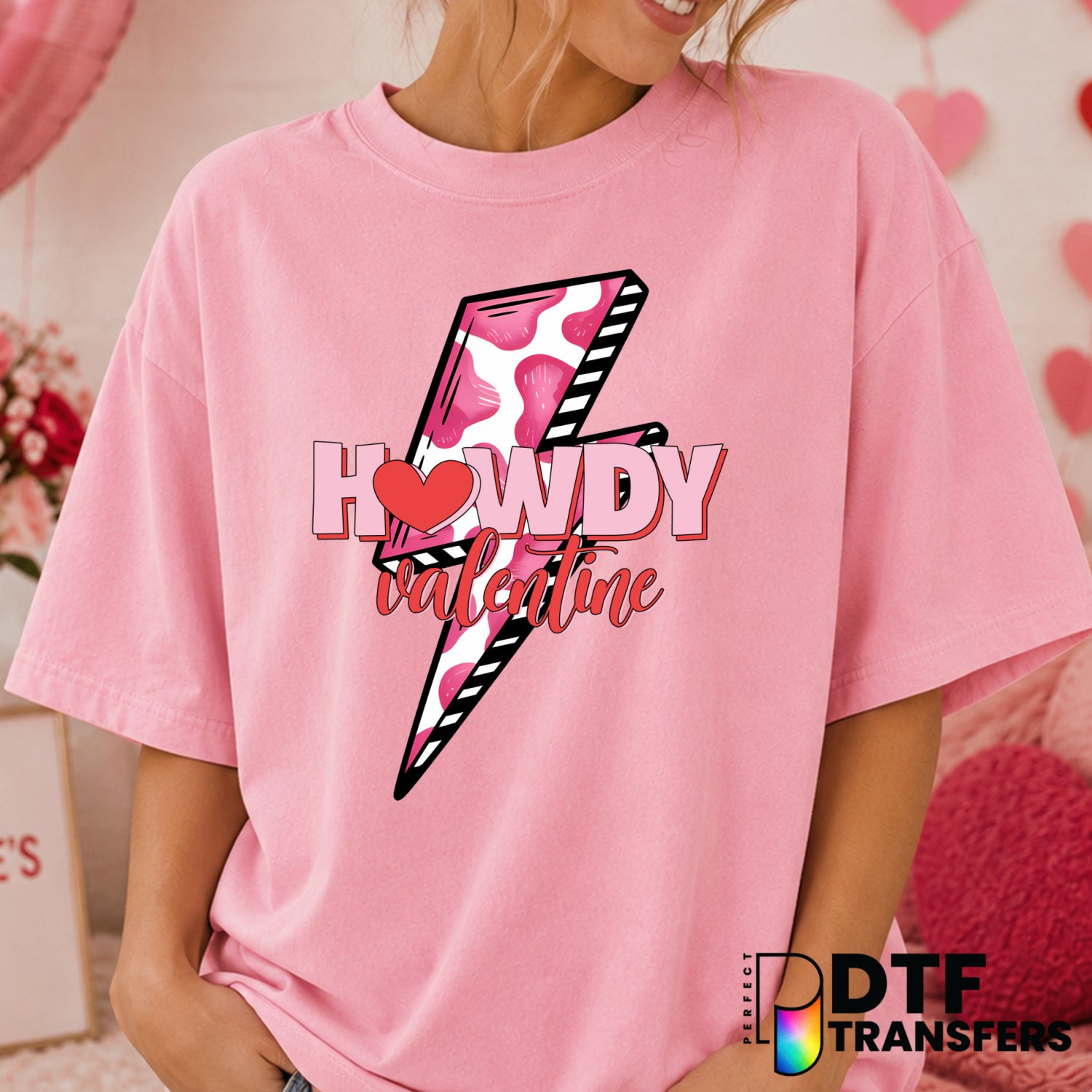 Howdy Valentine – Valentine's Day DTF Transfer (view 1 of 2) – by Perfect DTF Transfers – Premade DTF Transfers – Valentin...