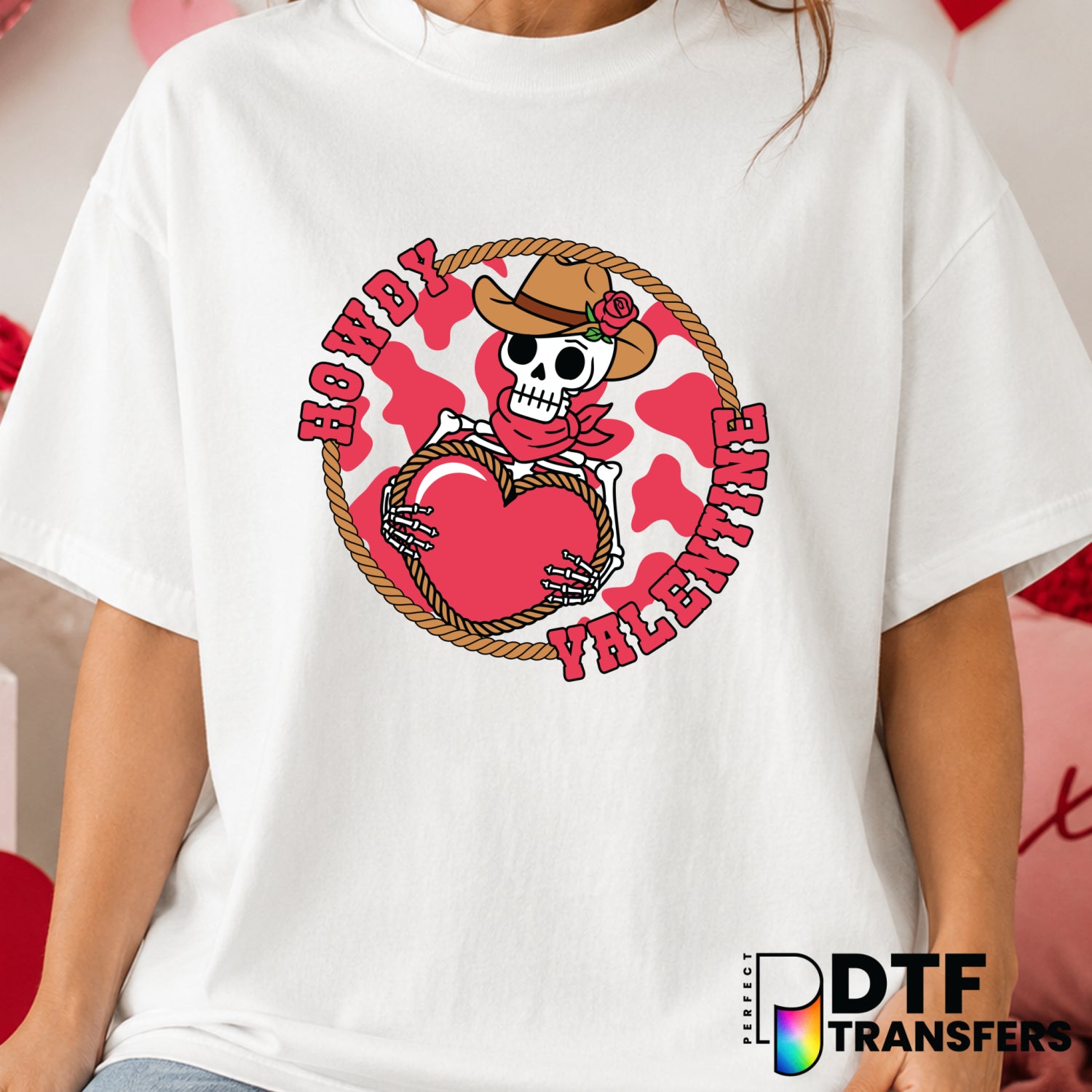 Howdy Valentine – Valentine's Day DTF Transfer (view 1 of 2) – by Perfect DTF Transfers – Premade DTF Transfers – Valentin...