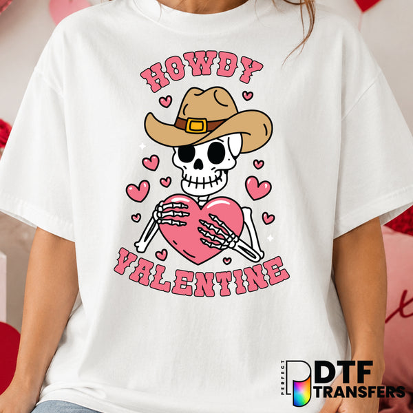 HOWDY VALENTINE – Valentine's Day DTF Transfer (view 1 of 2) – by Perfect DTF Transfers – Premade DTF Transfers – Valentin...