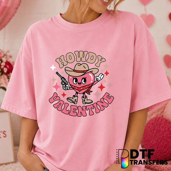 Howdy Valentine – Valentine's Day DTF Transfer (view 1 of 2) – by Perfect DTF Transfers – Premade DTF Transfers – Valentin...