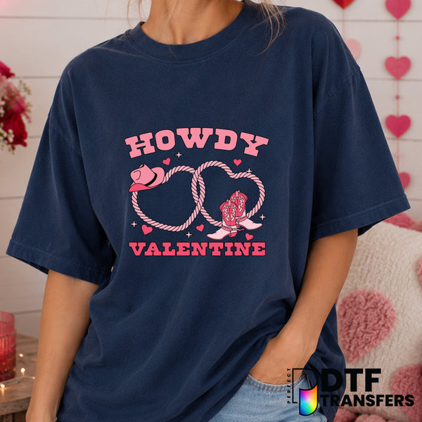 Howdy Valentine – Valentine's Day DTF Transfer (view 2 of 2) – by Perfect DTF Transfers – Premade DTF Transfers – Valentin...