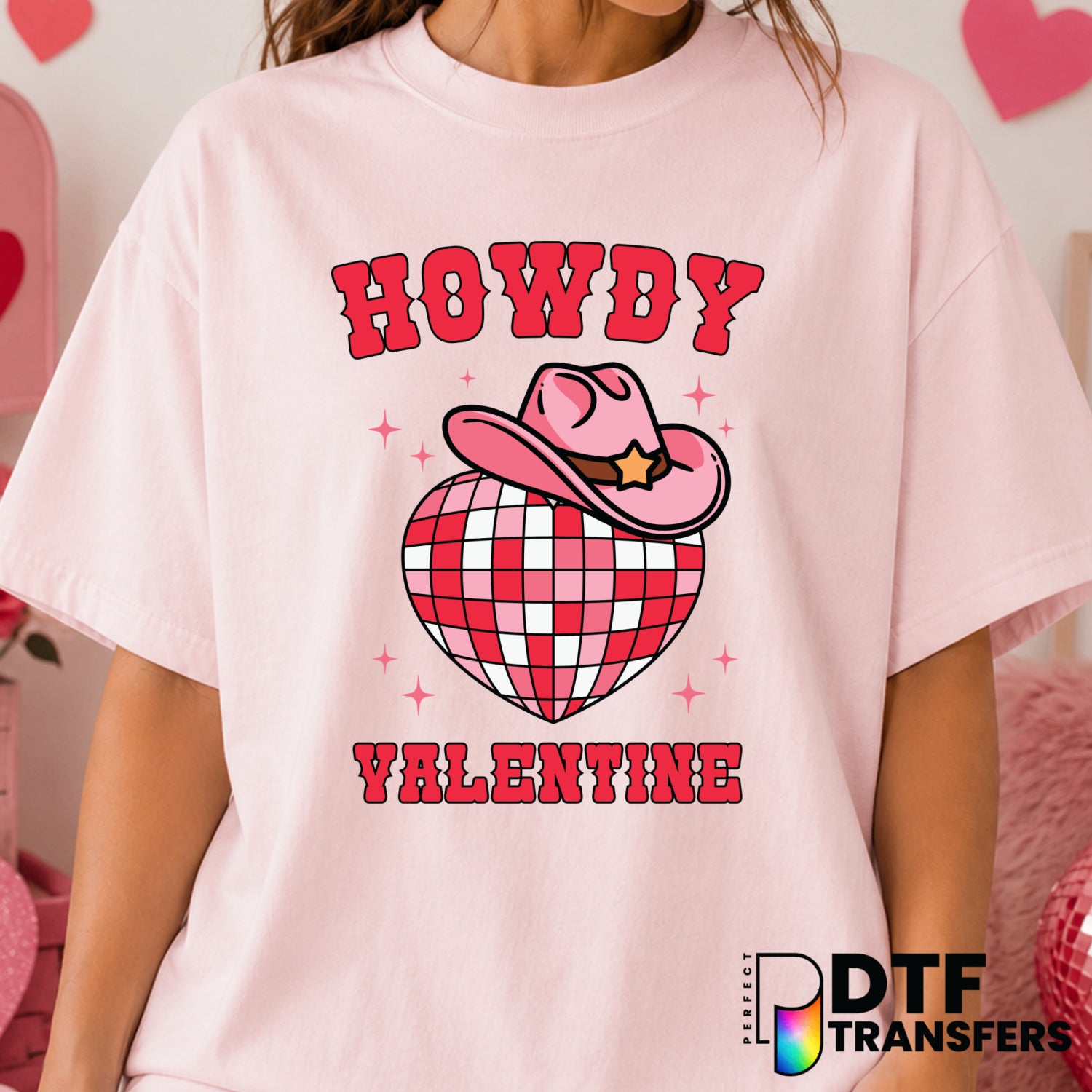 Howdy Valentine – Valentine's Day DTF Transfer (view 2 of 2) – by Perfect DTF Transfers – Premade DTF Transfers – Valentin...