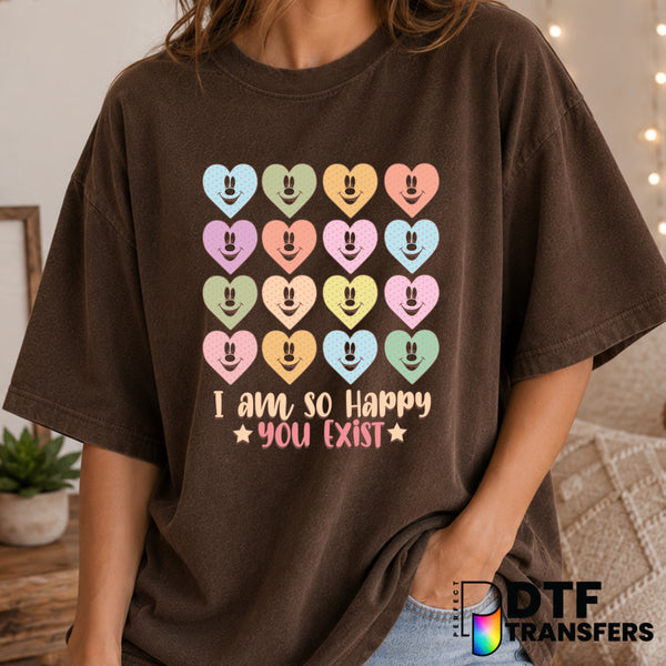 "I Am So Happy You Exsist" Candy Hearts – Valentine's Day DTF Transfer (view 1 of 2) – by Perfect DTF Transfers – Premade...