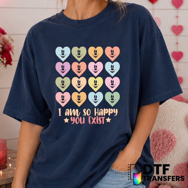 "I Am So Happy You Exsist" Candy Hearts – Valentine's Day DTF Transfer (view 2 of 2) – by Perfect DTF Transfers – Premade...