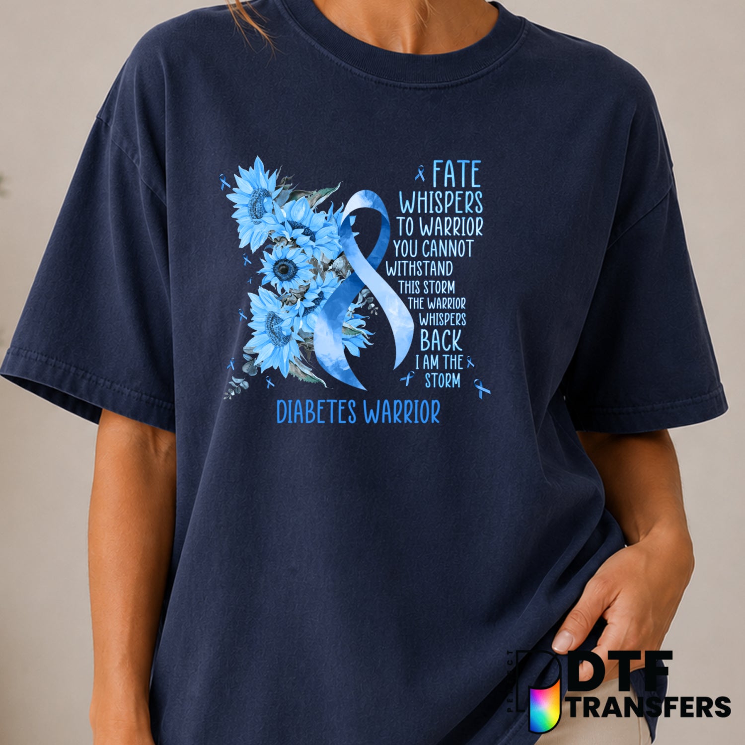 I Am The Storm Diabetes Warrior – DTF Transfer (view 2 of 2) – by Perfect DTF Transfers – Premade DTF Transfers – Diabetes...
