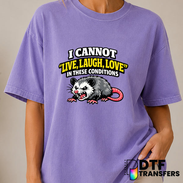 I Cannot Live Laugh Love In These Conditions – Mental Health Awareness DTF Transfer (view 2 of 2) – by Perfect DTF Transfe...