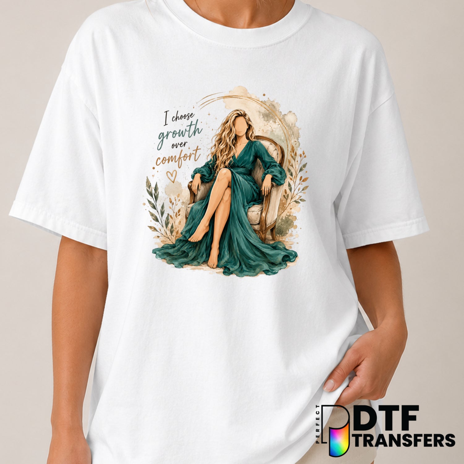 I Choose Growth Over Comfort – Mental Health Awareness DTF Transfer (view 1 of 2) – by Perfect DTF Transfers – Premade DTF...
