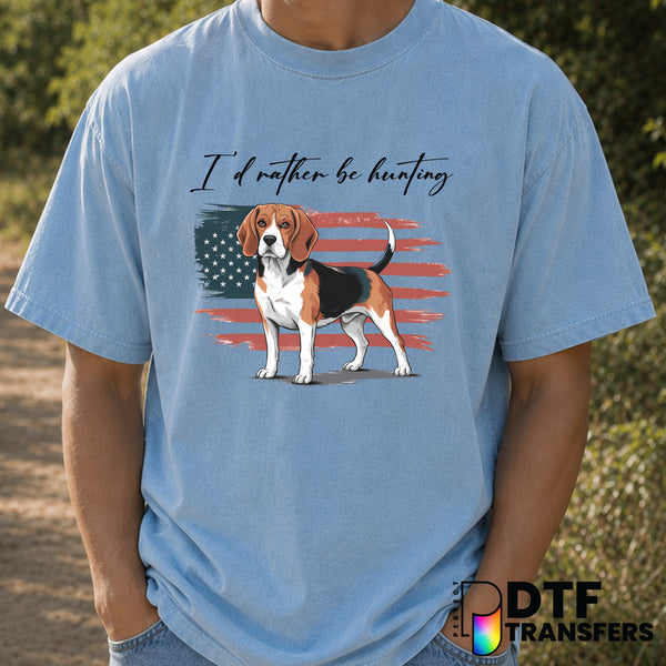 I'd Rather be Hunting Beagle Happy Father's Day – DTF Transfer (view 1 of 2) – by Perfect DTF Transfers – Premade DTF Tran...