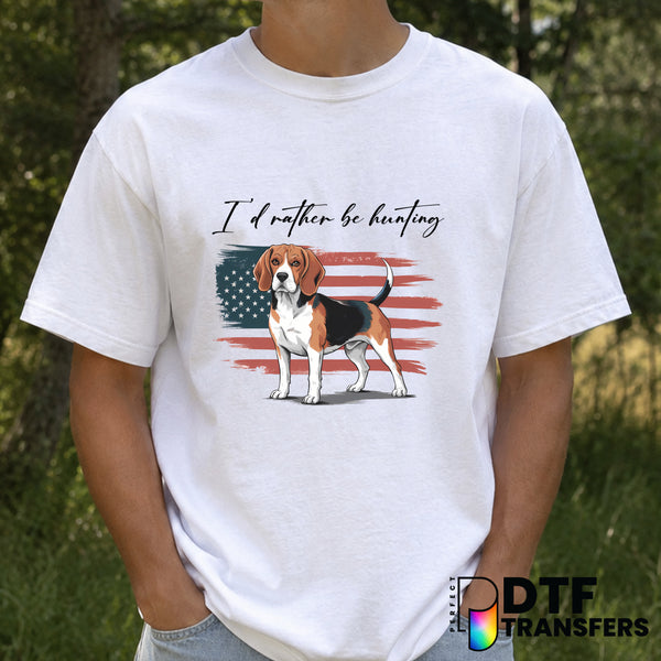 I'd Rather be Hunting Beagle Happy Father's Day – DTF Transfer (view 2 of 2) – by Perfect DTF Transfers – Premade DTF Tran...