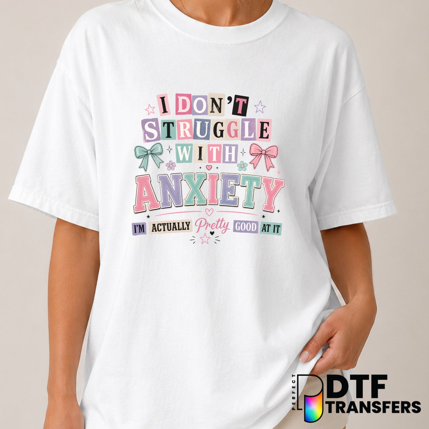 I Don't Struggle With Anxiety I Live With It – Mental Health Awareness DTF Transfer (view 2 of 2) – by Perfect DTF Transfe...