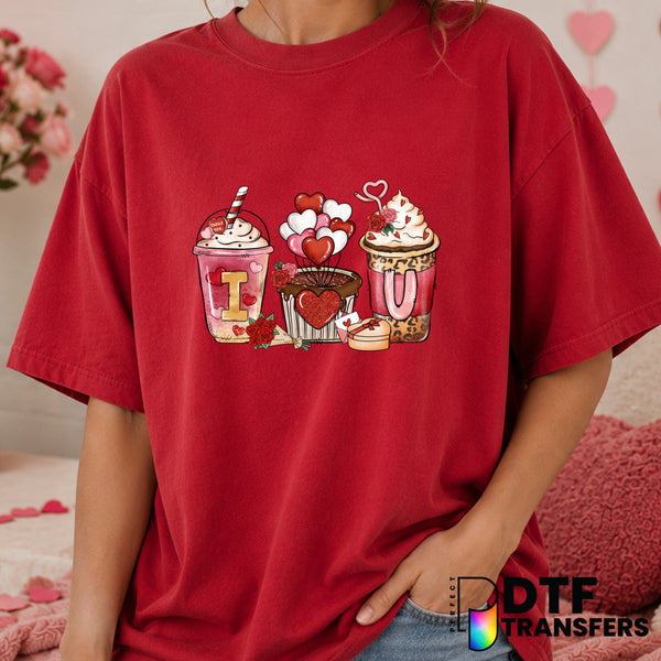 I LOVE YOU COFFEE LOVERS – Valentine's Day DTF Transfer (view 1 of 2) – by Perfect DTF Transfers – Premade DTF Transfers –...