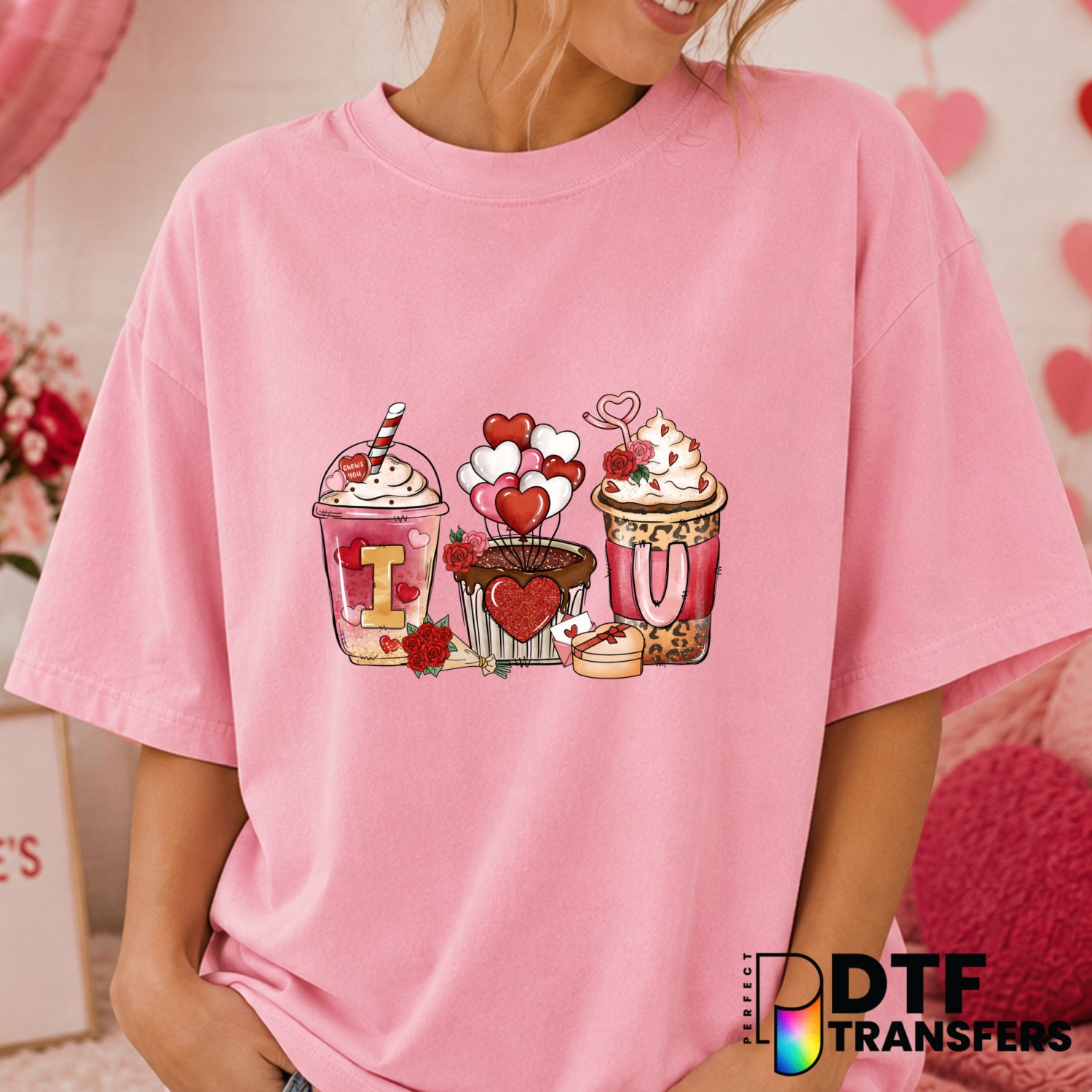 I LOVE YOU COFFEE LOVERS – Valentine's Day DTF Transfer (view 2 of 2) – by Perfect DTF Transfers – Premade DTF Transfers –...